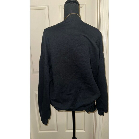 VINTAGE Jerzees Just Fish Crewneck Sweater Adult XL Black Graphic Fishing - Picture 7 of 9